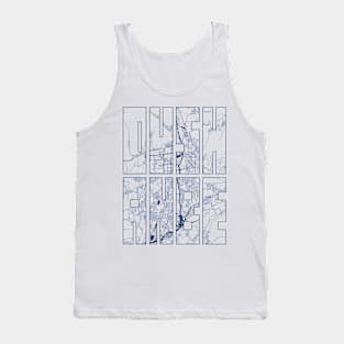 Dushanbe, Tajikistan City Map Typography - Coastal Tank Top